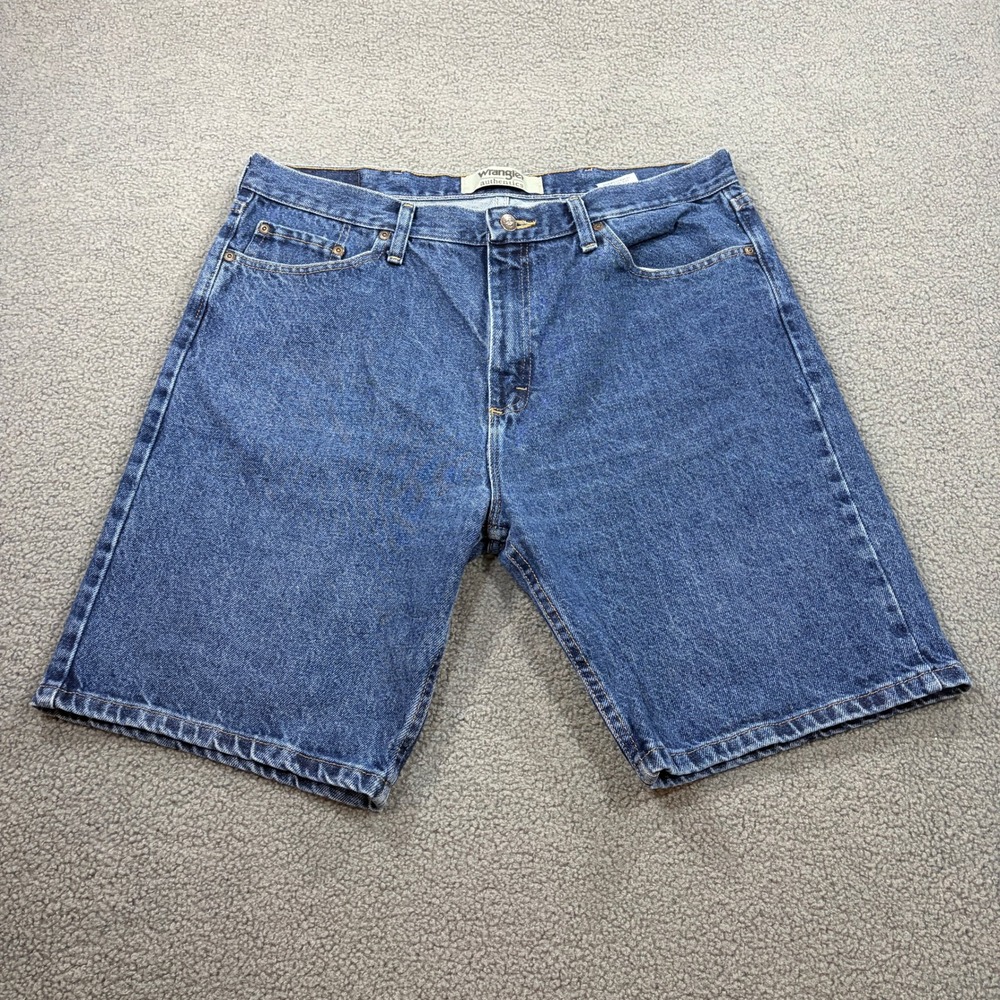 Wrangler Denim Shorts Mens 36 Blue Authentics ZM2S0DR Classic 5-Pocket Cotton
